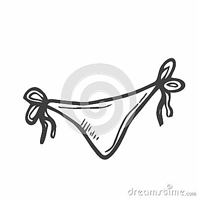 Woman bikini panty vector line icon. Woman bikini panty linear outline icon Vector Illustration