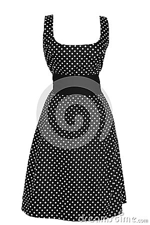 Woman black dress in white round Stock Photo