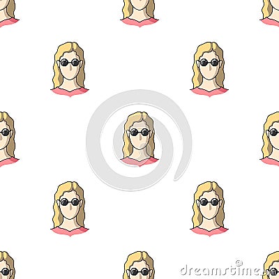 A woman with blond hair with glasses. Vector Illustration