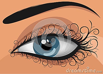 Woman blue eye Vector Illustration