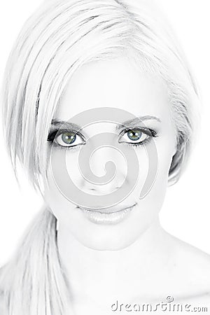 Woman blue eyes Stock Photo