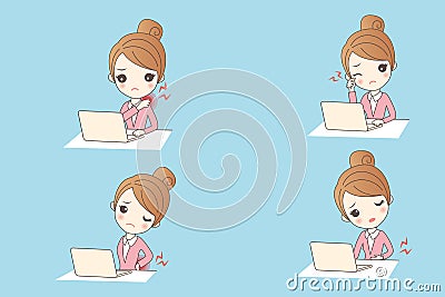 Woman with body pain Vector Illustration