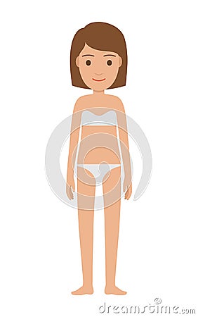 Woman Body in Swiming Suit Vector Illustration Vector Illustration