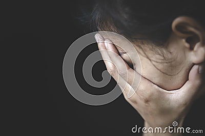 Woman bondage image blur , stop violence against Women, international women`s day Stock Photo