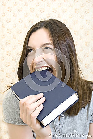 Woman with book Stock Photo