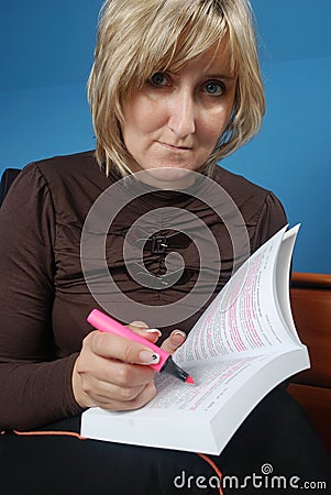 Woman with a book Stock Photo