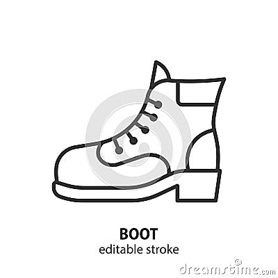 Woman boot line icon. Vector illustration. Editable stroke Vector Illustration