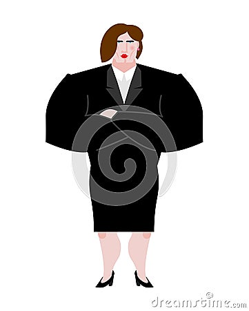 Woman boss. Female bank businesswoman in suit. Serious business Vector Illustration