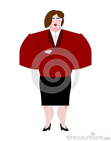 Woman boss. Female bank businesswoman in suit. Serious business Vector Illustration