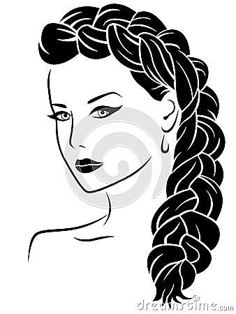 Woman with braid Vector Illustration