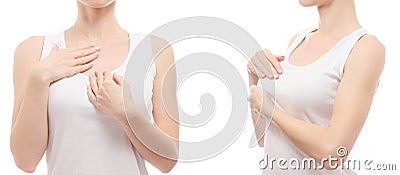 Woman breast health beauty medicine set Stock Photo