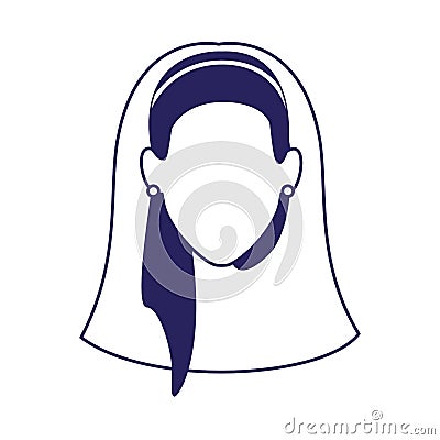 Woman in bridal veil icon, flat design Vector Illustration