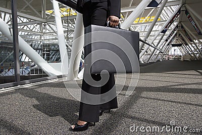 Woman with Briefcase Stock Photo