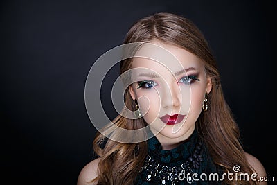 Woman bright make up Stock Photo