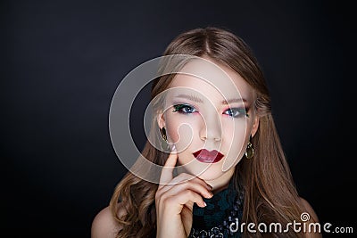 Woman bright make up Stock Photo