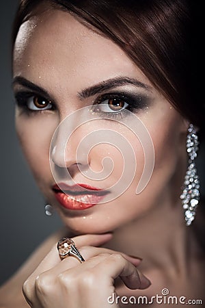 Woman with bright makeup Stock Photo