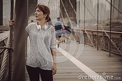 Woman resting after exercise Stock Photo