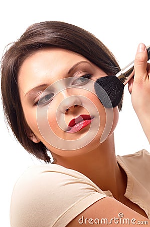 Woman with brush Stock Photo