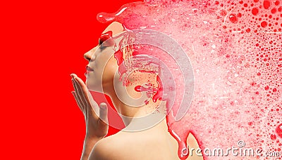 Woman bubbles Stock Photo