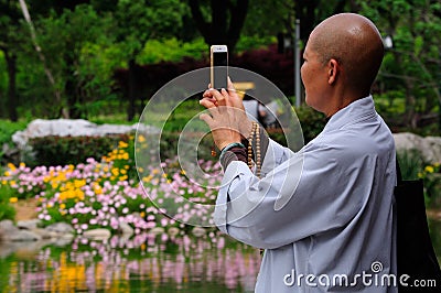 Woman Buddhist Monk Editorial Stock Photo