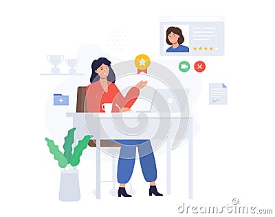 Woman business character recruiter Vector Illustration