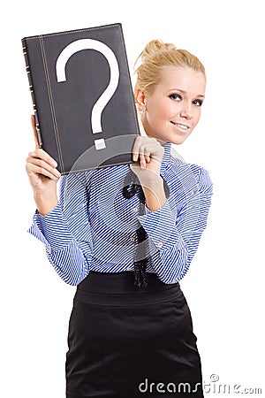 Woman business problems mark question Stock Photo