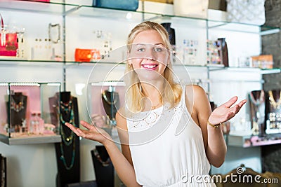 Woman buying accessorizes Stock Photo