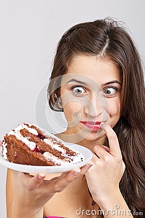 Woman with a cake Stock Photo