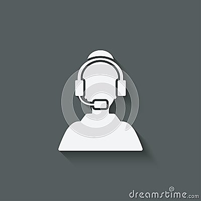 Woman call center support symbol Vector Illustration