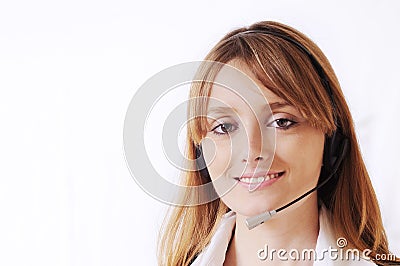 Woman and call centre Stock Photo