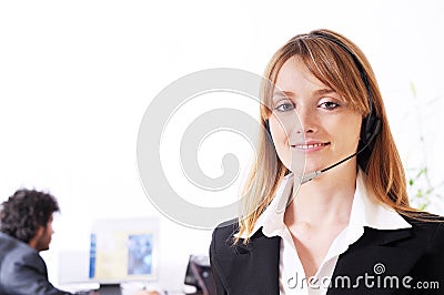 Woman and call centre Stock Photo