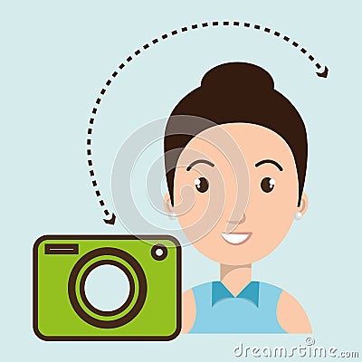 woman camera photo images gallery Cartoon Illustration