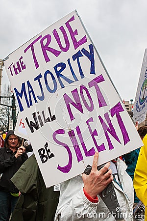 Woman Carries Sign In Atlanta Anti Trump Protest March Editorial Stock Photo