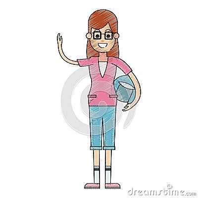 Woman cartoon icon Vector Illustration