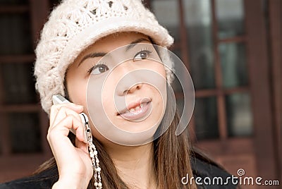 Woman with cellphone Stock Photo
