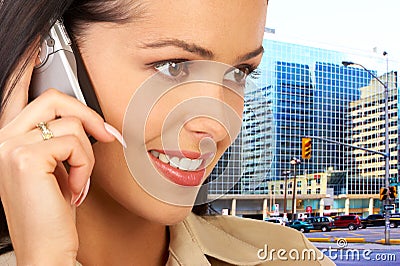 Woman with cellular Stock Photo