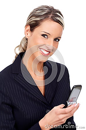 Woman with cellular Stock Photo