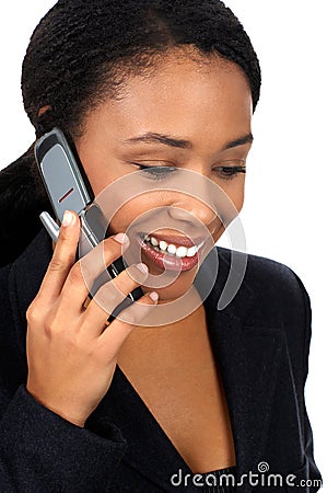 Woman with cellular Stock Photo