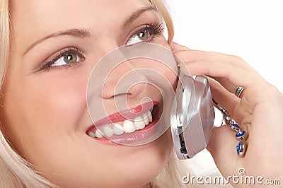 Woman with cellular Stock Photo