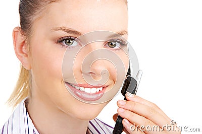 Woman with cellular Stock Photo