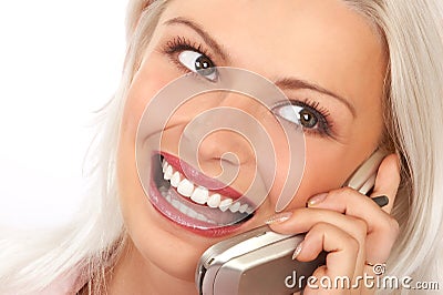 Woman and cellular phone Stock Photo