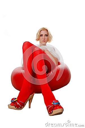 Woman on the chair Stock Photo