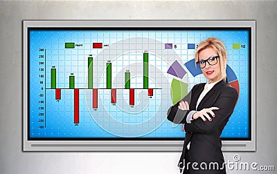 Woman and chart Stock Photo