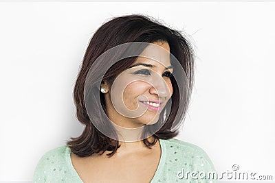 Woman Cheerful Studio Portrait Concept Stock Photo