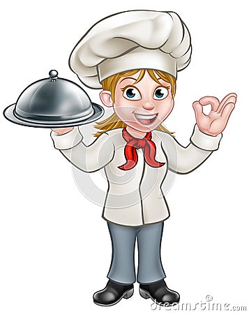 Woman Chef Cartoon Character Mascot Vector Illustration