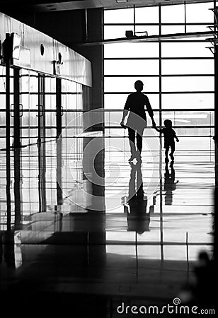 Woman and child walking Stock Photo