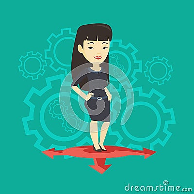 Woman choosing career way vector illustration. Vector Illustration