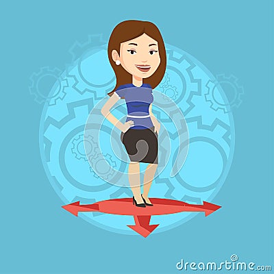 Woman choosing career way vector illustration. Vector Illustration