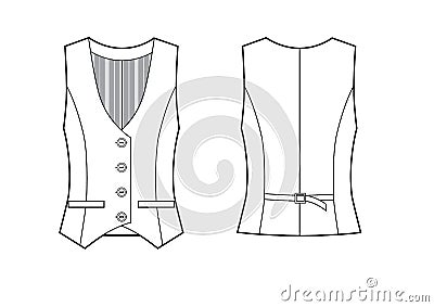 Woman classic vest fashion sketch Stock Photo