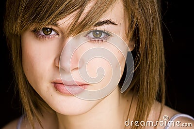 Woman close portrait Stock Photo